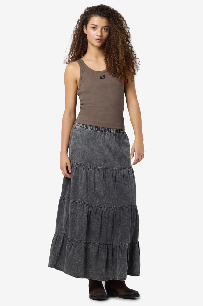 NMOREGON NW DENIM ACID MAXI SKIRT B 27034665 BLACK/WASHED